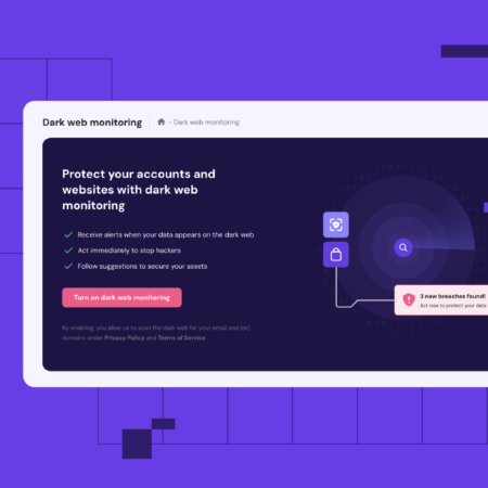 Dark web monitoring for data protection
