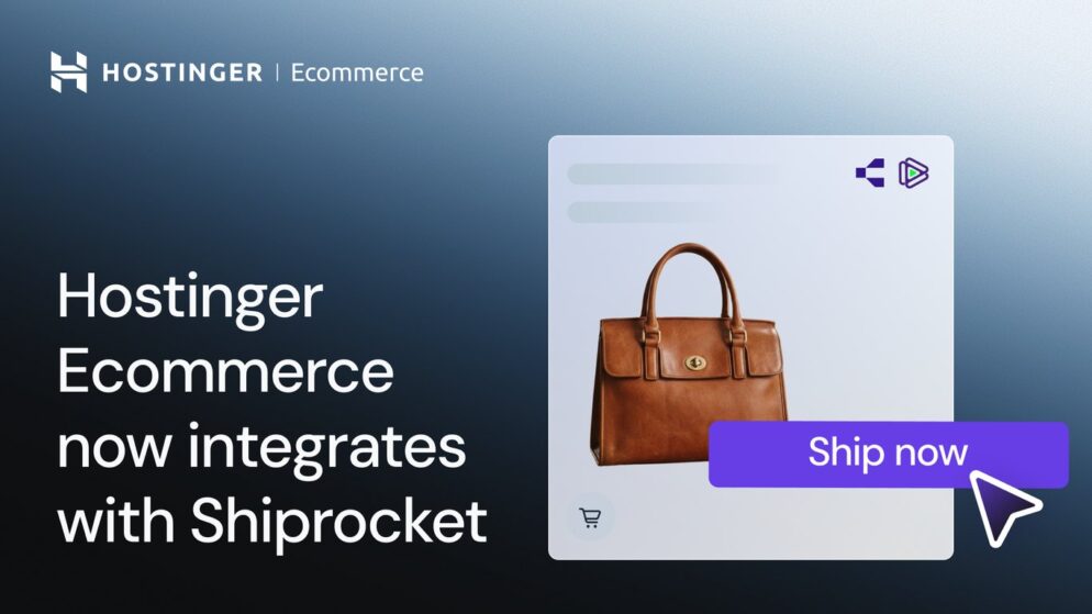Shiprocket integrates into Indian Hostinger Ecommerce stores